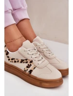 Dámské Sneakersy Na Platformě Pantherka Béžové Totter