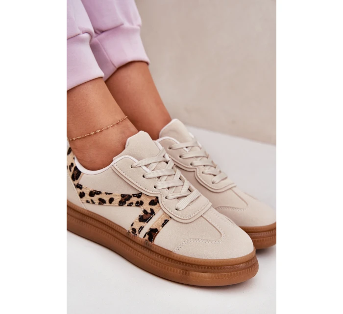 Dámské Sneakersy Na Platformě Pantherka Béžové Totter
