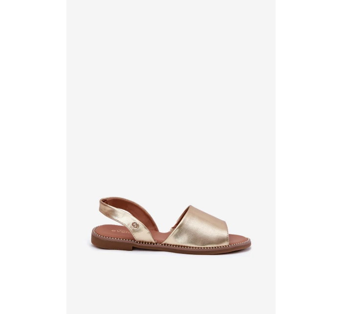 Dámské Sandály Na Plochém Podpatku Eko Kůže Zlaté model 21697875 - EVENTO Dámské Sandály Na Plochém Podpatku Eko Kůže Zlaté model 21697875 - EVENTO