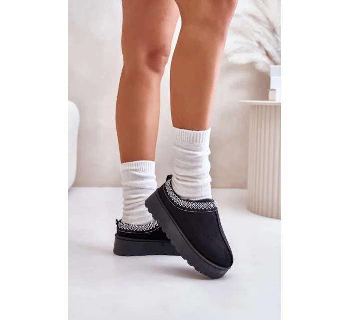 Sněhule Dámské Na Platformě Zateplené Kožíškem Černé Remenia Sněhule Dámské Na Platformě Zateplené Kožíškem Černé Remenia