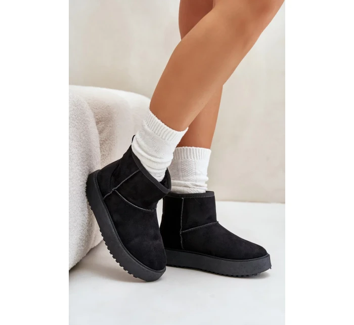 Dámské Sněhule Na Platformě Z Eko Semiše Černé Atteria Dámské Sněhule Na Platformě Z Eko Semiše Černé Atteria