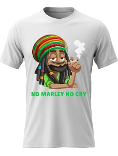 Pánské bavlněné tričko s potiskem - BOB MARLEY - bílé