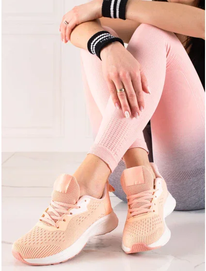 Klasické oranžové dámské  tenisky bez podpatku