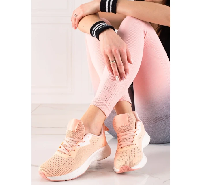 Klasické oranžové dámské  tenisky bez podpatku