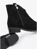 Jedinečné dámské černé  kotníčkové boty Obcas