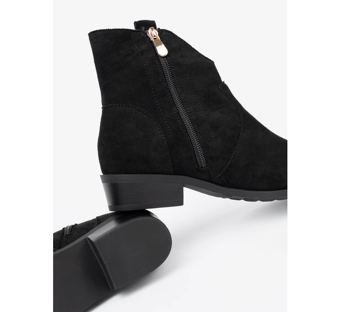 Jedinečné dámské černé  kotníčkové boty Obcas