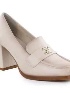 Dámské mokasíny na podpatku béžové model 21948506 - Potocki