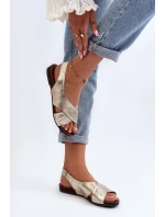 Zazoo 40407 Dámské kožené sandály Zlaté