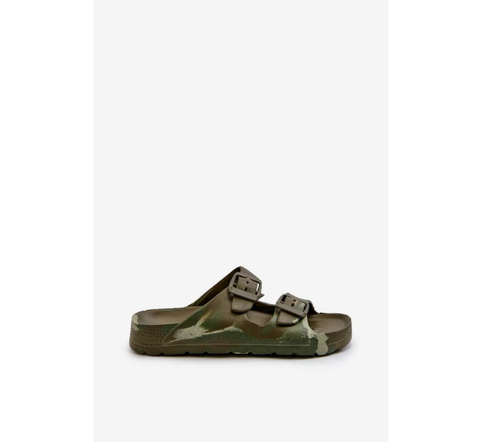 Lehké Dětské Pěnové Žabky S Sponami Tmavě Zelené Adirnaca Lehké Dětské Pěnové Žabky S Sponami Tmavě Zelené Adirnaca