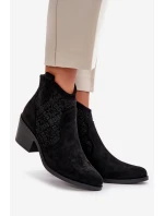 Kozačky Na Zip Eko Semišové Černé model 21668132 - S.Barski