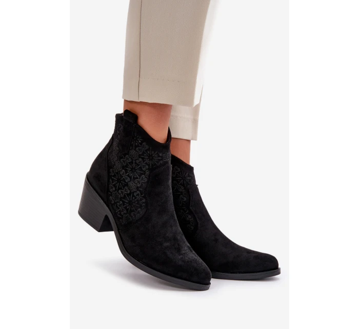 Kozačky Na Zip Eko Semišové Černé model 21668132 - S.Barski