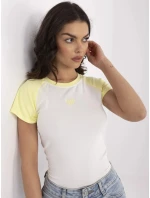 Tričko NM TS model 21021713 bílá žlutá - FPrice Tričko NM TS model 21021713 bílá žlutá - FPrice