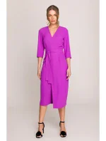 Šaty se zavinovacími detaily ve střední délce barva model 20966175 - STYLOVE Šaty se zavinovacími detaily ve střední délce barva model 20966175 - STYLOVE