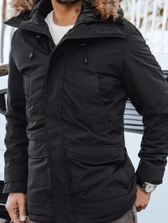 Černá pánská zimní bunda s kapucí Dstreet TX4312