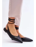 Dámské vázané špičaté baleríny Černá Turriso Dámské vázané špičaté baleríny Černá Turriso