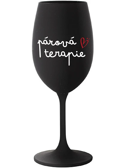 PÁROVÁ TERAPIE - černá sklenice na víno 350 ml PÁROVÁ TERAPIE - černá sklenice na víno 350 ml