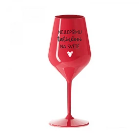 NEJLEPŠÍMU model 22168005 NA SVĚTĚ červená nerozbitná sklenice na víno 470 ml - Giftela