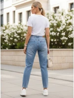 Dámské džíny mom fit s odřením modré FashionStreet UY2862