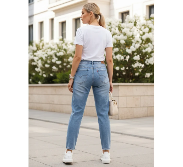 Dámské džíny mom fit s odřením modré FashionStreet UY2862