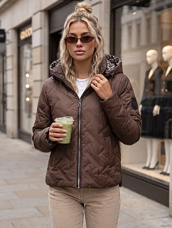 Kurtka damska przejściowa z kapturem brązowa model 22350580 - FashionStreet