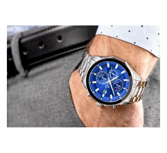 Pánské hodinky Giewont Chronograph Sapphire Silver Blue GW7290-B3 Pánské hodinky Giewont Chronograph Sapphire Silver Blue GW7290-B3