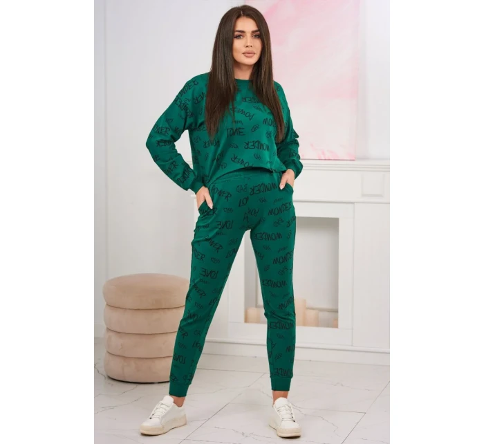 Sada s nápisy zelené barvy