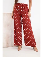 Dámské široké kalhoty s puntíky s gumou v pase na léto model 22205747 - K-Fashion Dámské široké kalhoty s puntíky s gumou v pase na léto model 22205747 - K-Fashion