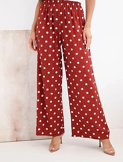 Dámské široké kalhoty s puntíky s gumou v pase na léto model 22205747 - K-Fashion