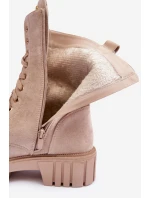 kožené workery s ozdobou Bežové model 21635088 - Boto kožené workery s ozdobou Bežové model 21635088 - Boto