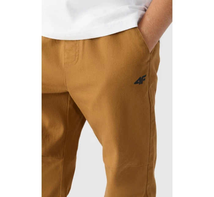 Chlapecké Kalhoty Jogger Casual Hladké Khaki model 21668686 - 4F Chlapecké Kalhoty Jogger Casual Hladké Khaki model 21668686 - 4F
