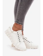 Kožené dámské polobotky Vinceza 41493 Bílé