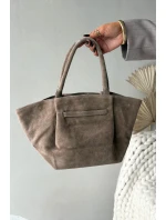 Kožená semišová kabelka béžová model 21728391 - Boto