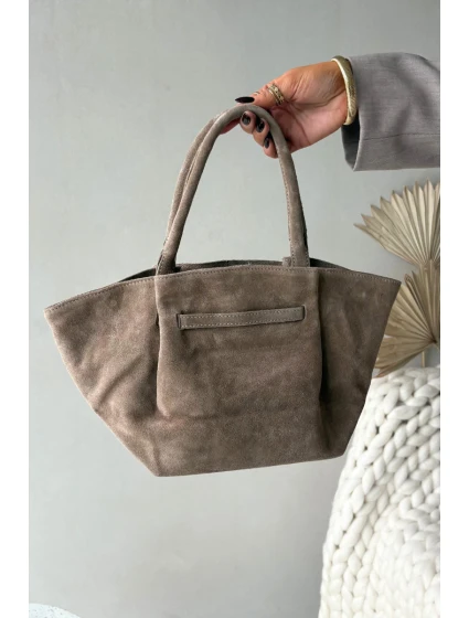 Kožená semišová kabelka béžová model 21728391 - Boto