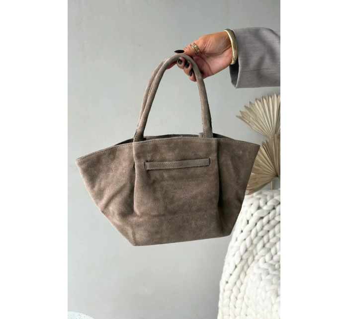 Kožená semišová kabelka béžová model 21728391 - Boto