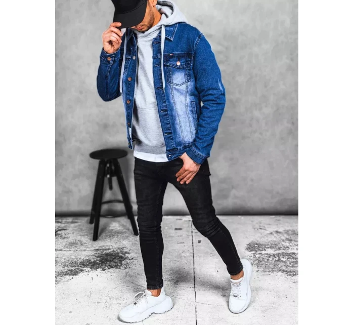 Pánská modrá džínová bunda FashionStreet TX4365 Pánská modrá džínová bunda FashionStreet TX4365