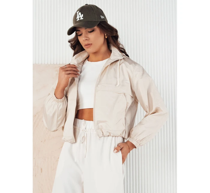 Dámská přechodná bunda s kapucí GRAUS ecru FashionStreet TY4220