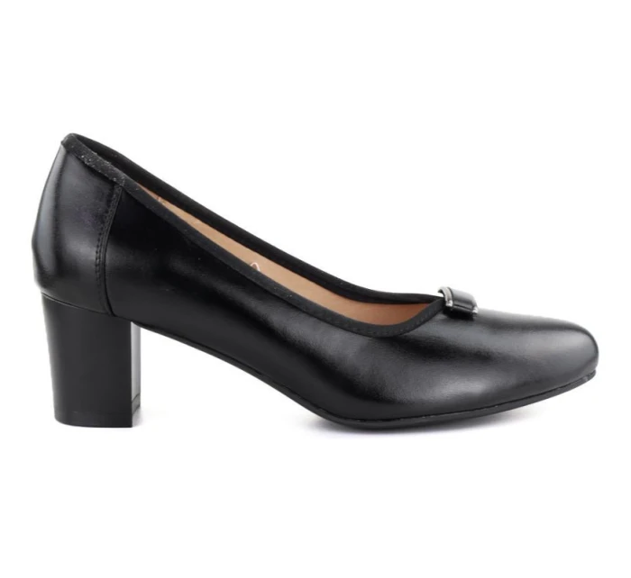 Černé lodičky na jehlovém podpatku model 22015101 - VINCEZA