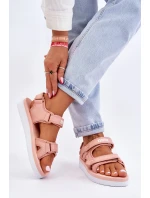 Dámské sportovní sandály na platformě Big Star LL274788 Růžové Dámské sportovní sandály na platformě Big Star LL274788 Růžové