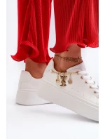 Dámské tenisky s ozdobou Bílé model 21659061 - Boto Dámské tenisky s ozdobou Bílé model 21659061 - Boto