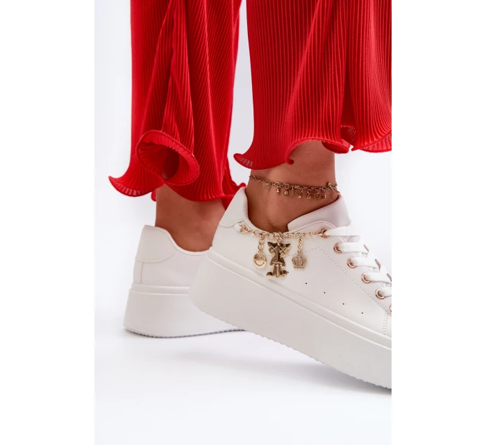 Dámské tenisky s ozdobou Bílé model 21659061 - Boto Dámské tenisky s ozdobou Bílé model 21659061 - Boto