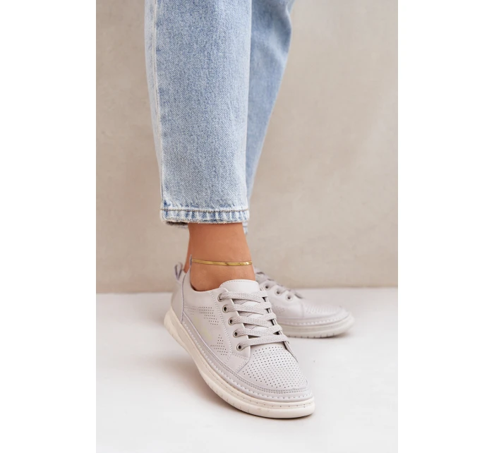 Dámské Kožené Tenisky Šedé Cloesa Dámské Kožené Tenisky Šedé Cloesa