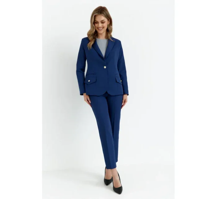 model 20589737 Sako s dvojitými kapsami s klopou tmavě modré - Makover