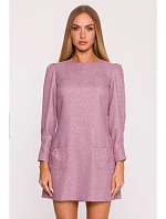 M870 Tweed mini šaty - marsala
