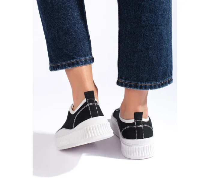 Trendy tenisky dámské černé bez podpatku Trendy tenisky dámské černé bez podpatku