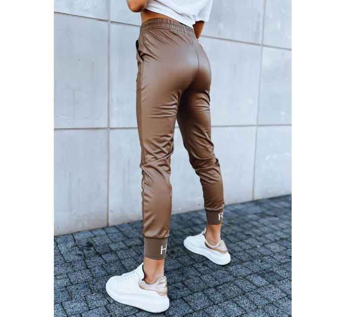 Dámské kožené kalhoty TERRACE camel FashionStreet UY1696