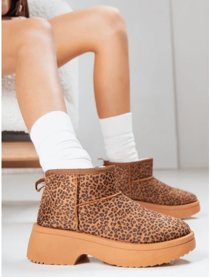 Dámské sněhule na silné podrážce s leopardím potiskem FashionStreet ZY1280 Dámské sněhule na silné podrážce s leopardím potiskem FashionStreet ZY1280