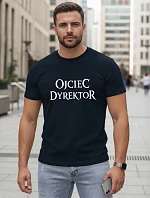 Pánské klasické tričko s nápisy bavlna tmavě modrá FashionStreet NX5144R