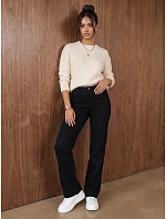 Dámské černé džíny s širokými nohavicemi a vysokým pasem FashionStreet UY3108 Dámské černé džíny s širokými nohavicemi a vysokým pasem FashionStreet UY3108