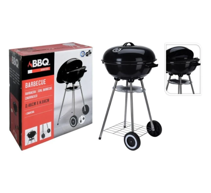 KULOVÝ ZAHRADNÍ GRIL REX OCEL PRŮMĚR 46 CM