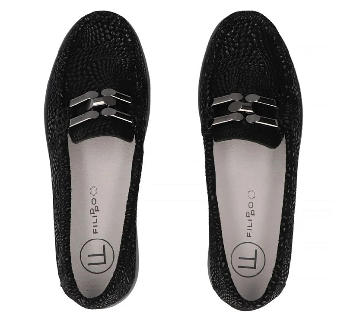 Skórzane damskie na czarne Filippo model 22087071 - Hikvision